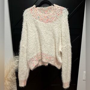 NOT FOR SALE- Free People Stardust Pullover sweater in the Gardenia! Size L